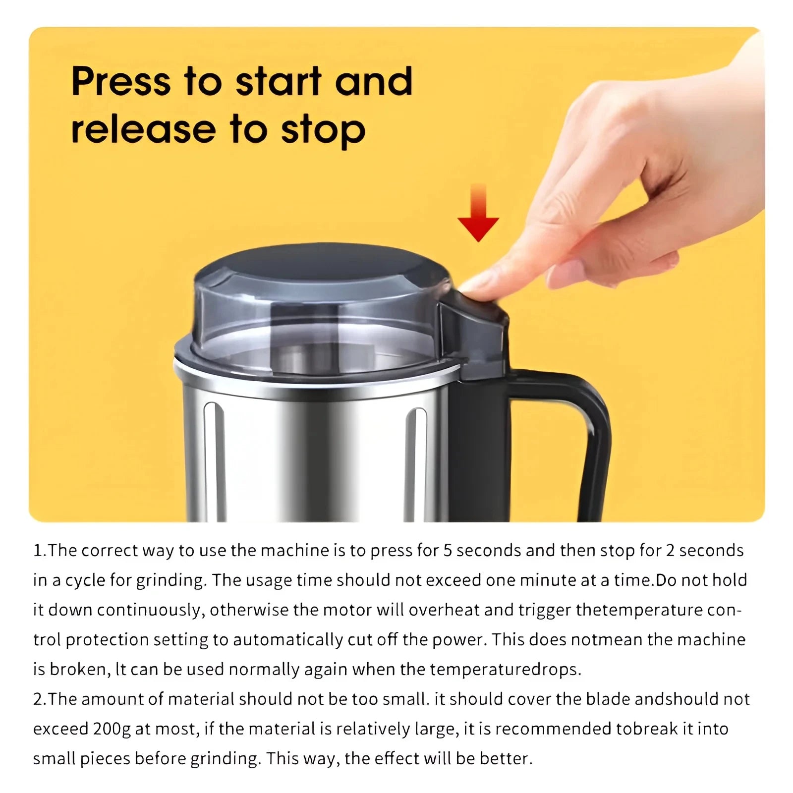 Multi-Functional Electric Spice & Herb Grinder — Powerful One-Touch Grinding for Kitchen Use