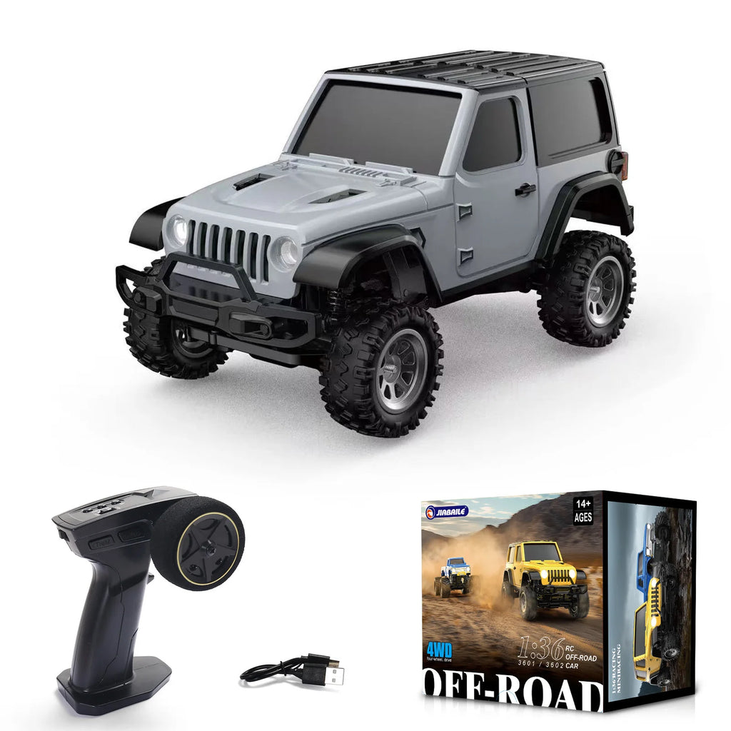 1:36 4WD Mini RC Off-Road Crawler Car with LED Lights – Remote Control Toy for Kids & Adults