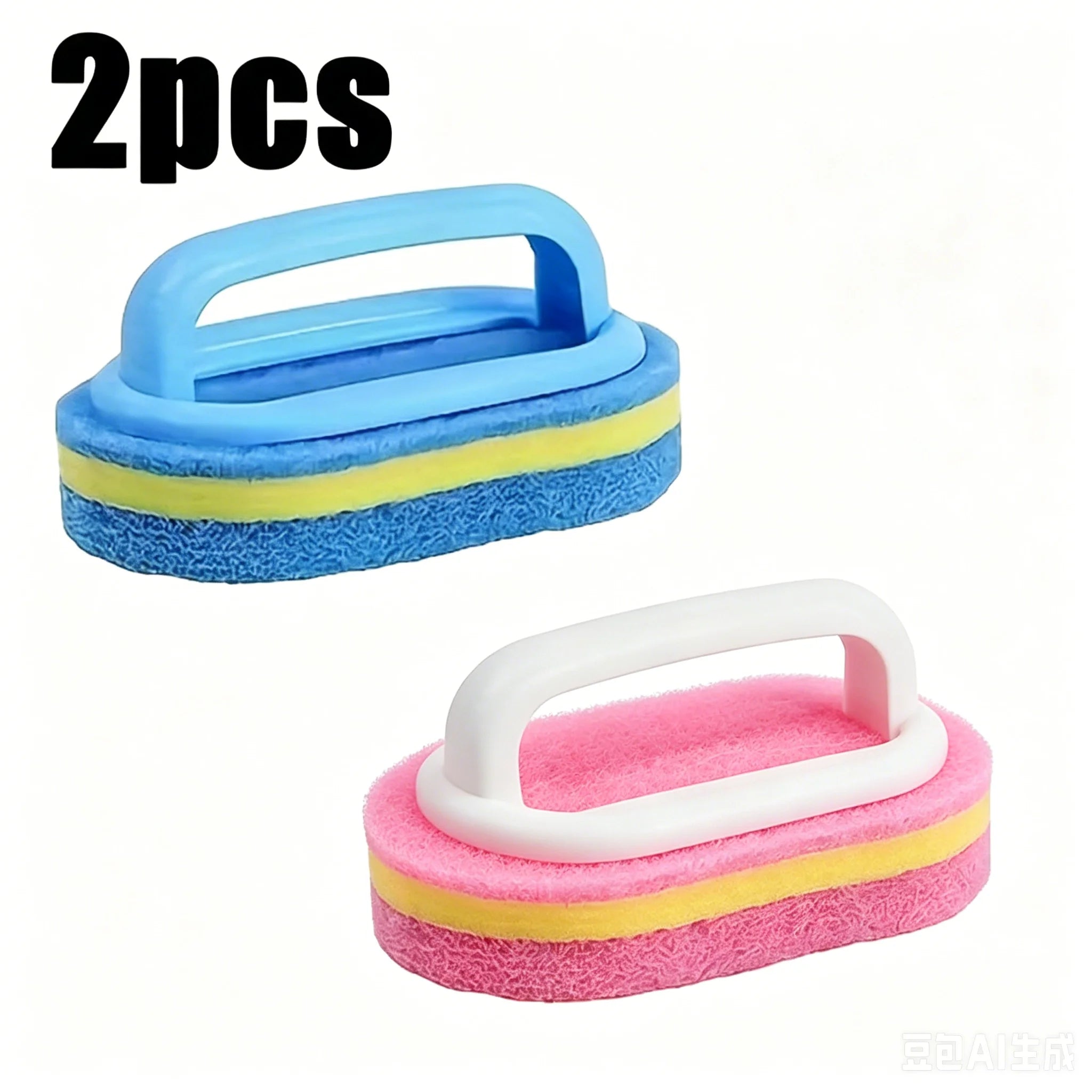 All-Purpose Cleaning Brush with Ergonomic Handle — Bathroom, Kitchen & Toilet Scrubber