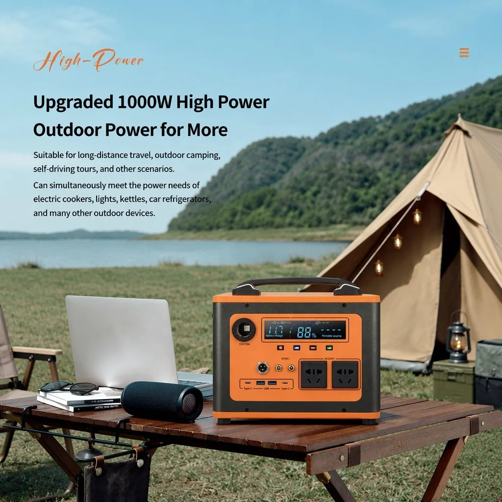LiFePO4 Portable Power Station with AC & USB-C