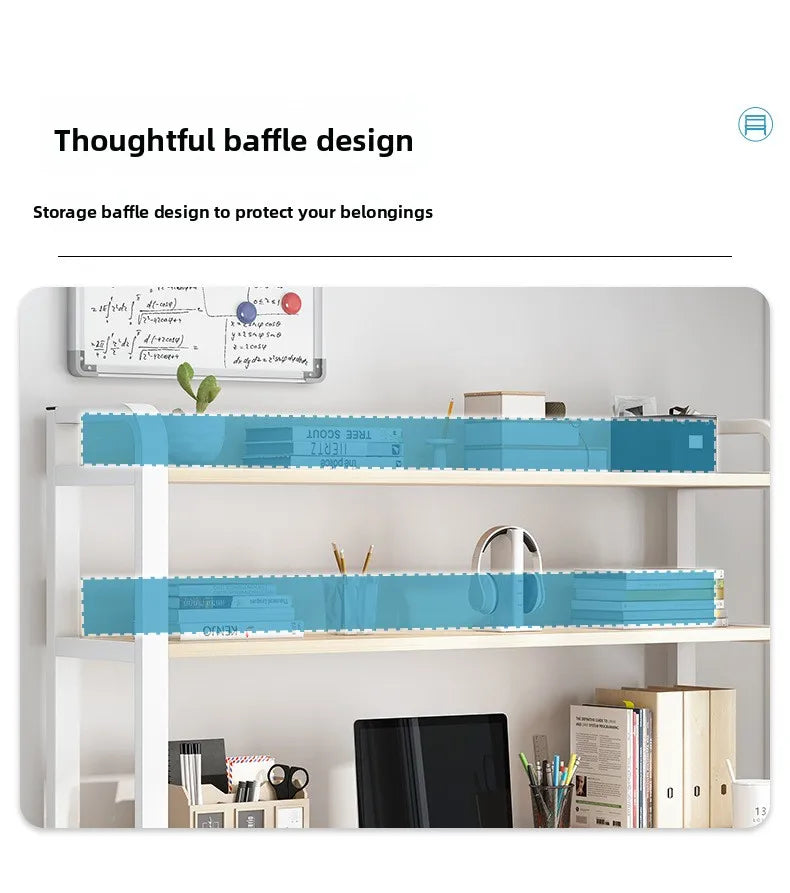 Computer Desk with Integrated Bookshelf — Simple Wood Writing Desk for Small Apartments, Multiple Sizes & Finishes