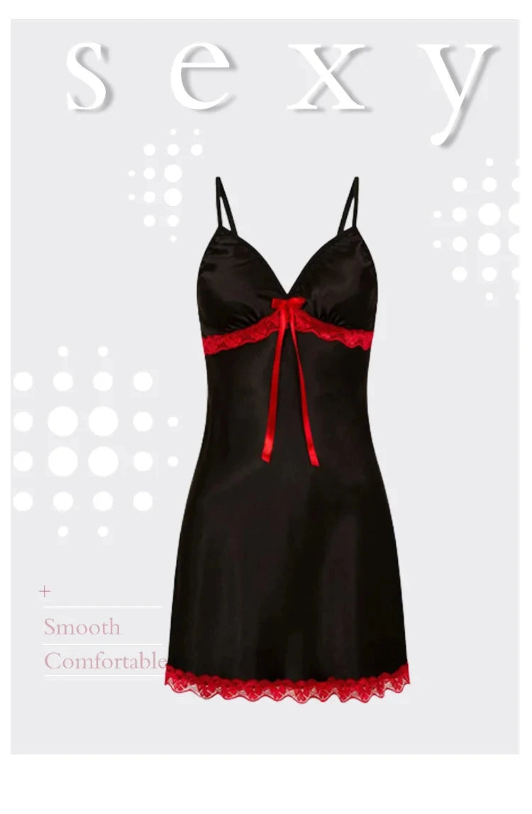 Women's Lace Suspender Nightgown | Sleeveless V-Neck Pajama Dress Multi-Color