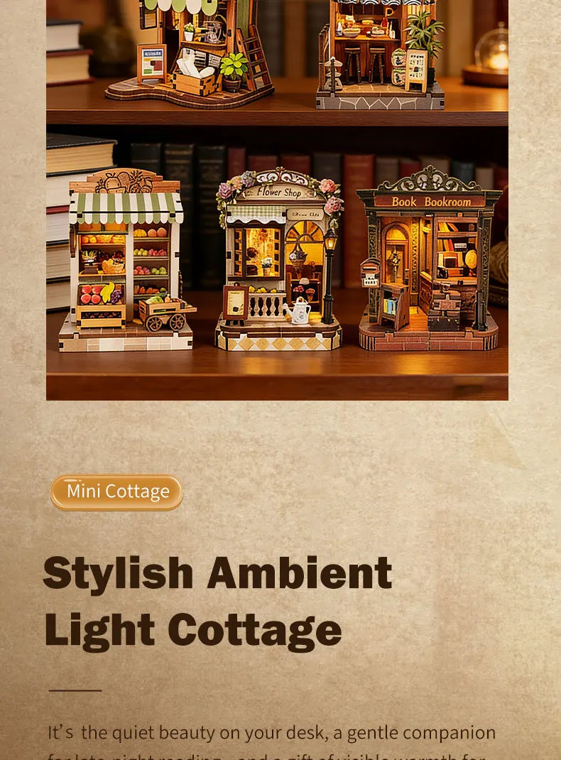 DIY Wooden Japanese Tavern Miniature with Lights