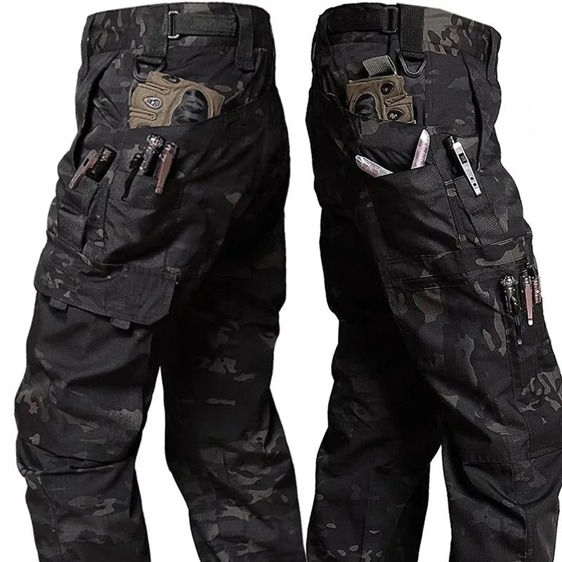 Men's Tactical Waterproof Cargo Work Pants — Multi-Pocket Outdoor Hiking Trousers for Spring, Autumn & Winter