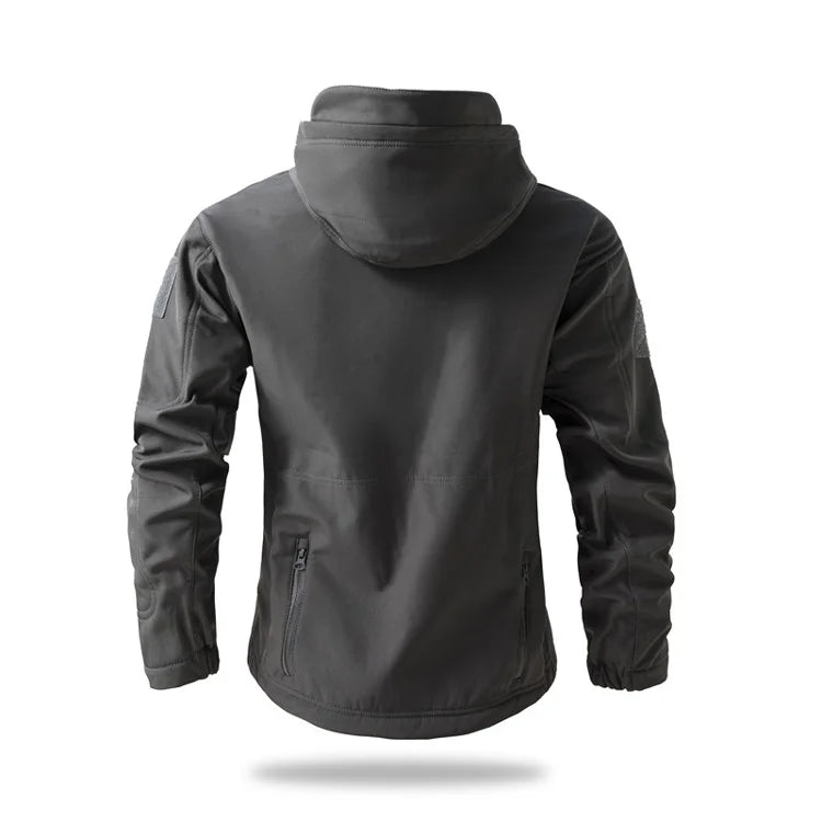 Men's Soft Shell Tactical Fleece Hooded Jacket