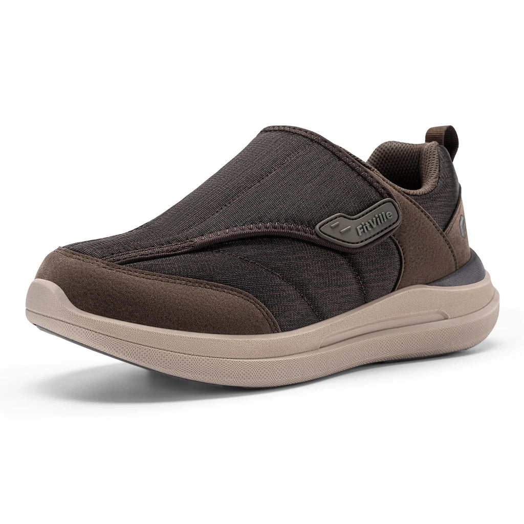 Men's Extra Wide Diabetic Slip-On Shoes – Orthopedic Casual Footwear for Elderly Foot Pain Relief, Neuropathy & Swollen Feet