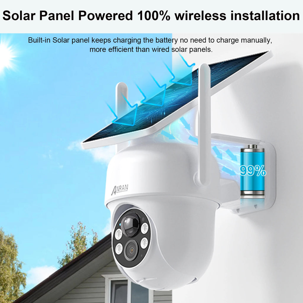 ANRAN Solar Wi-Fi Security Camera with Motion Alerts