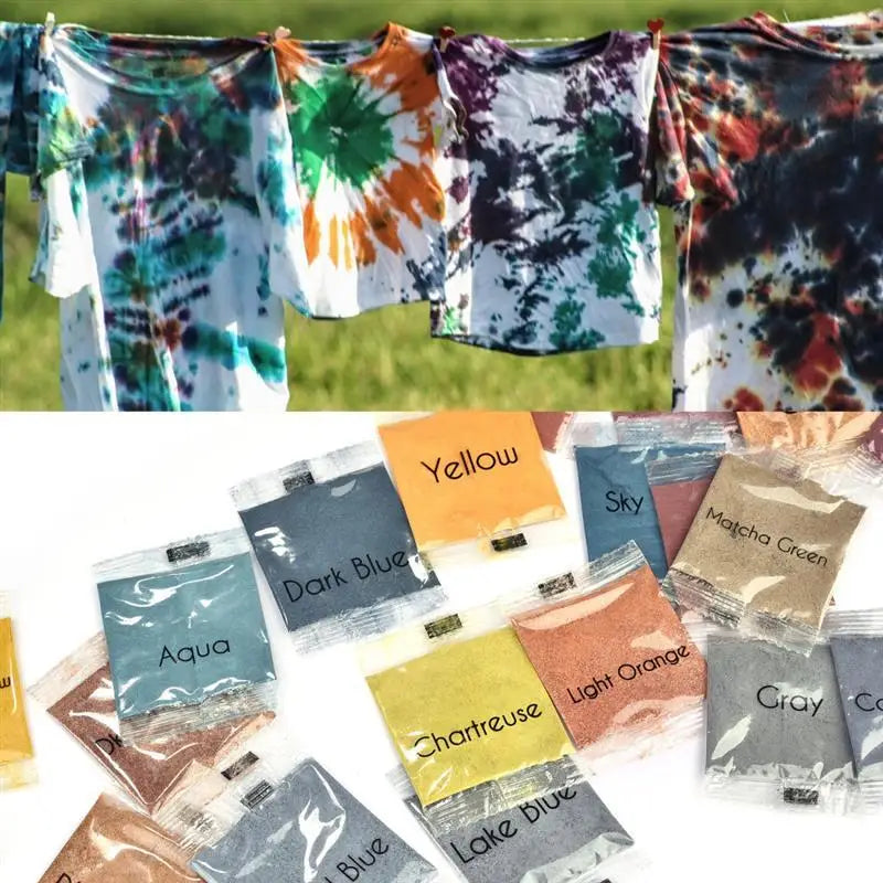 Transform Any Fabric with Color — Tie Dye Powder | 50ml Bottle, 27 Colors, Cotton & Nylon, No-Cook Formula