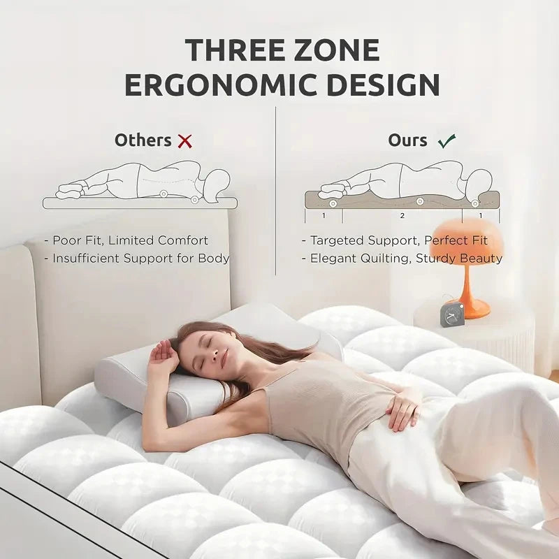 Extra Thick 1000GSM Mattress Topper – Cooling, Noiseless, Breathable, Deep Pocket, Machine Washable