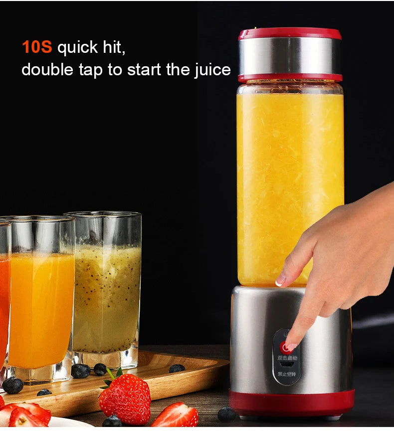 Multifunction Portable USB Rechargeable Blender – Electric Fruit Mixer, Orange Juicer & Milkshake Maker