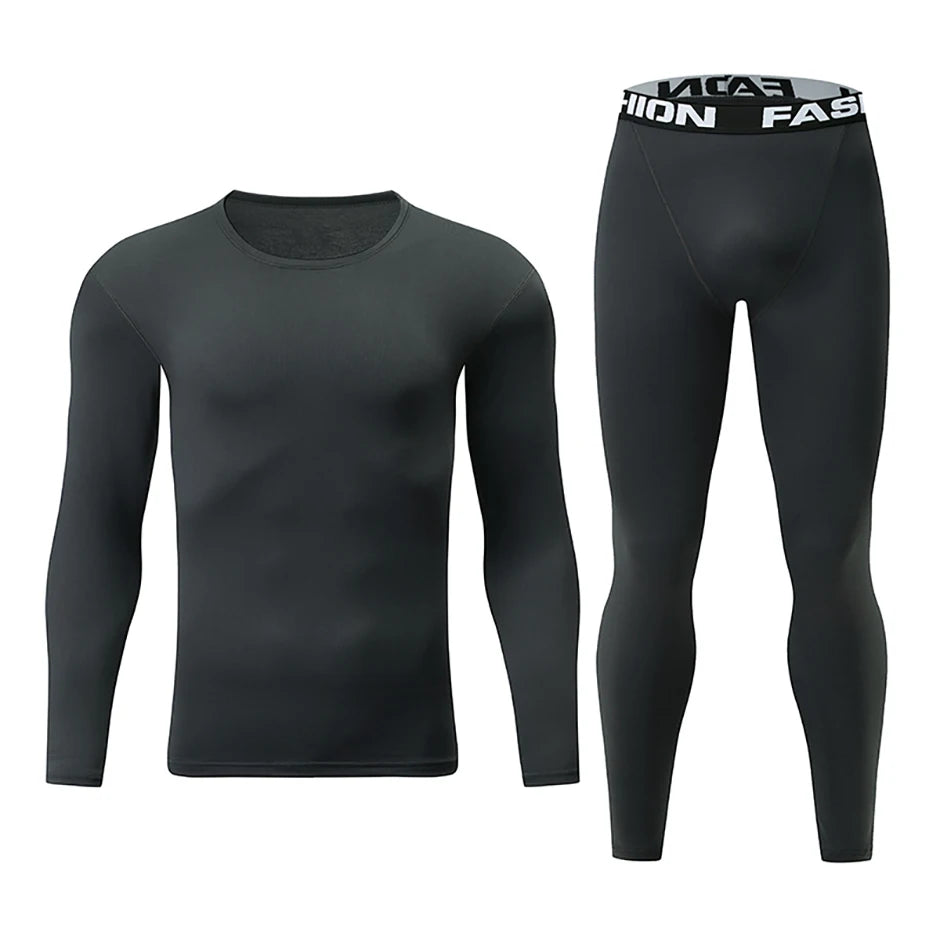 Men's Slim Fit Thermal Base Layer Set – Long Sleeve Top & Pants Warm Underwear (S–3XL)