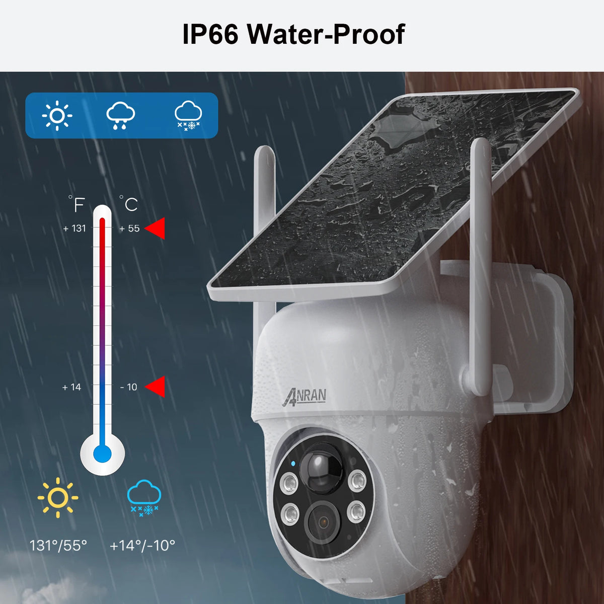 ANRAN Solar Wi-Fi Security Camera with Motion Alerts