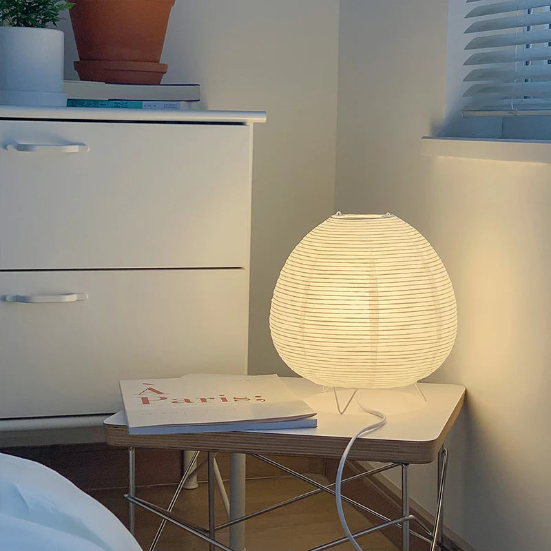 Rice Paper Table Lamp – White Lantern Design