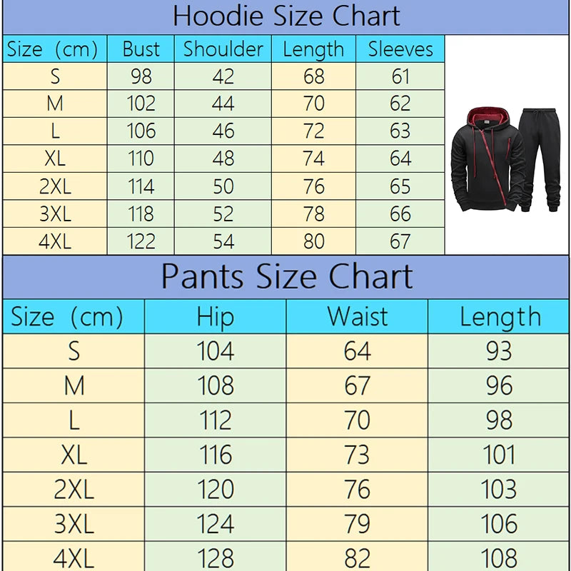 Men's Letter Print Zipper Hoodie Jacket & Jogger Pants Set – Casual Fashion Autumn Winter Tracksuit