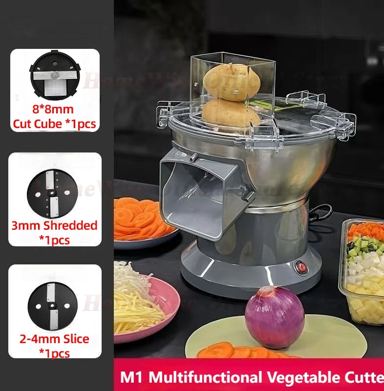 HomeWare M1 Multifunctional Vegetable Cutter & Food Processor – Cube, Shred & Slice, Large-Caliber Inlet