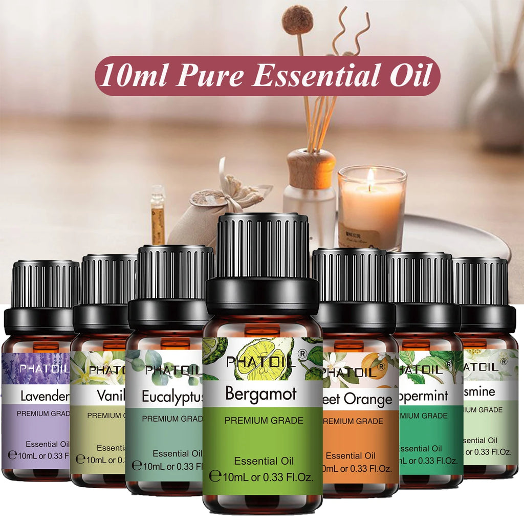 Pure Plant Essential Oil 10ml – Aromatherapy Oil for Diffusers, Humidifiers & DIY, 37 Scents
