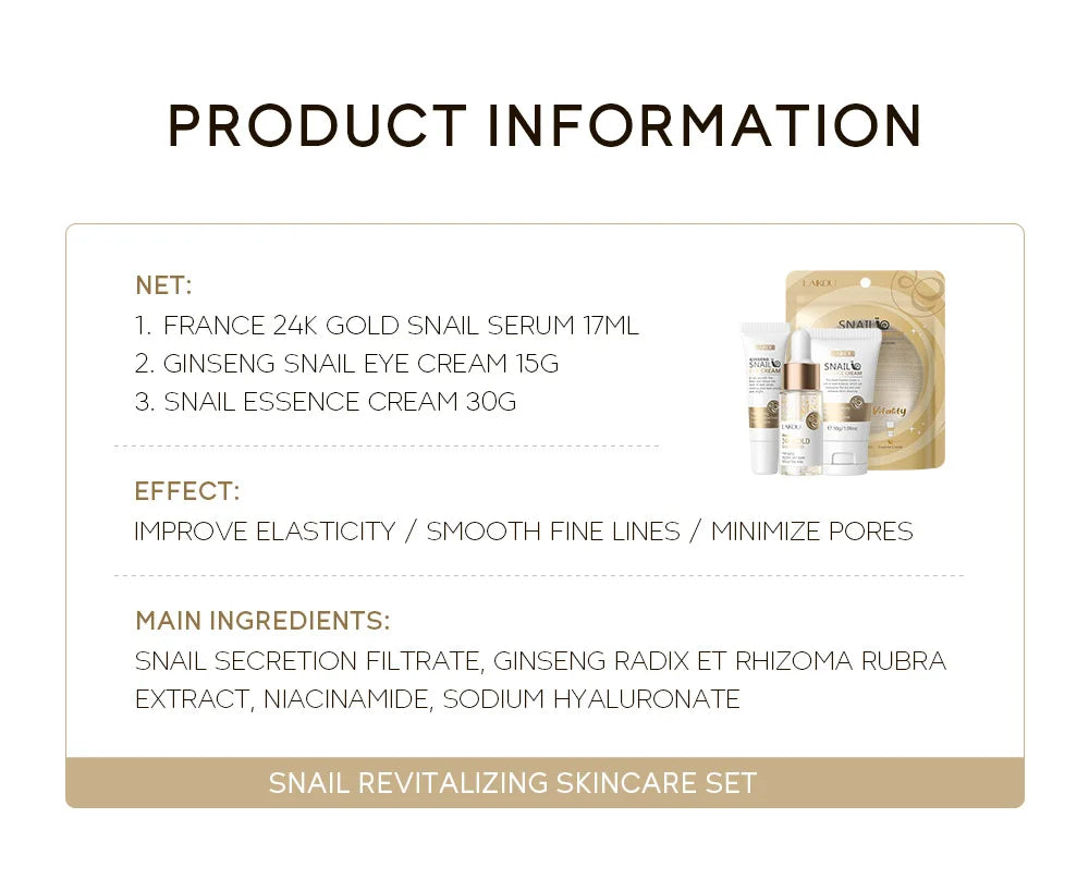 LAIKOU 3-Piece Skin Care Set – Face Cream, Serum & Eye Cream | Moisturizing Anti-Wrinkle Kit