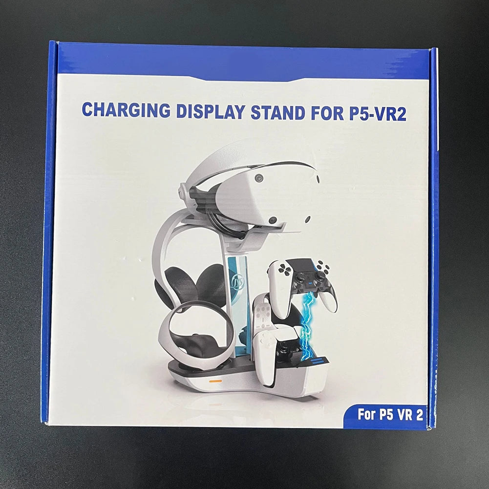 PS5 & PSVR2 Charging Dock – Controller Charger Station with LED Indicator & Headset Stand