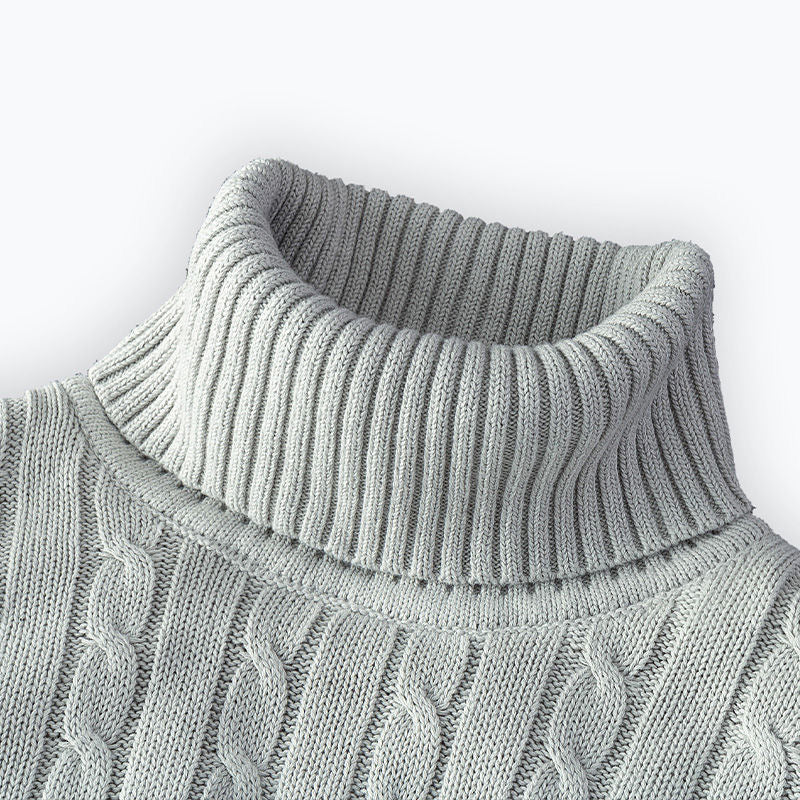 Men's Turtleneck Knitted Sweater — Classic Winter Knitwear