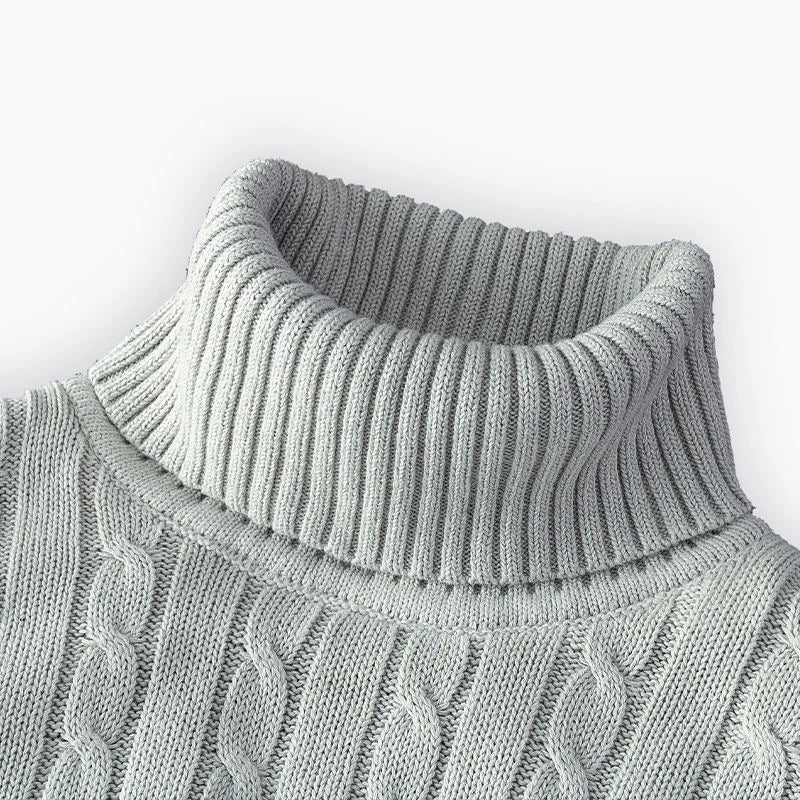 Men's Turtleneck Knitted Sweater — Classic Winter Knitwear