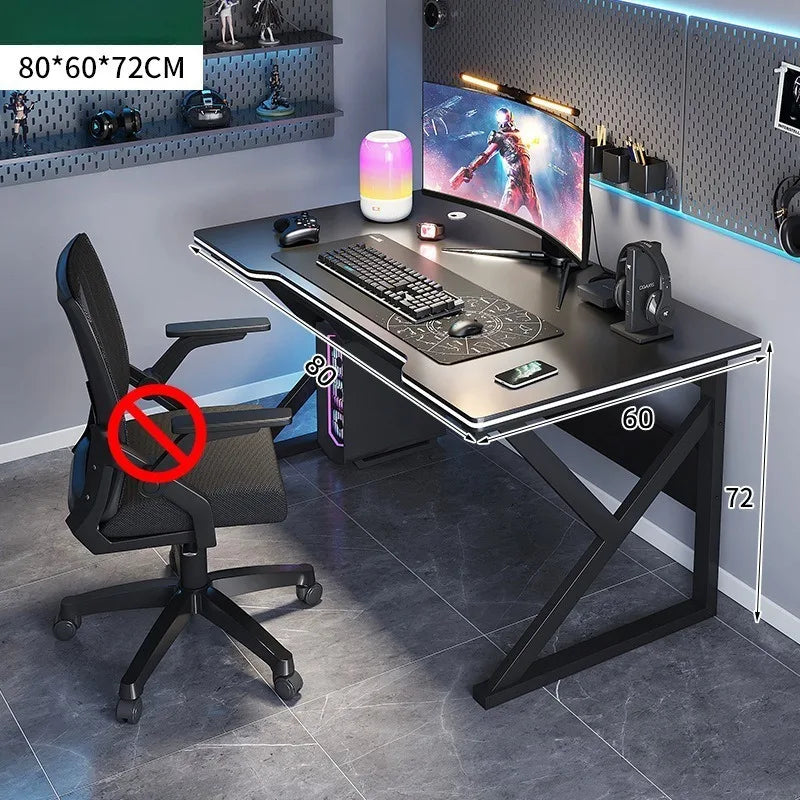 Student Writing & E-Sports Computer Desk — Metal Frame Home Office Workbench