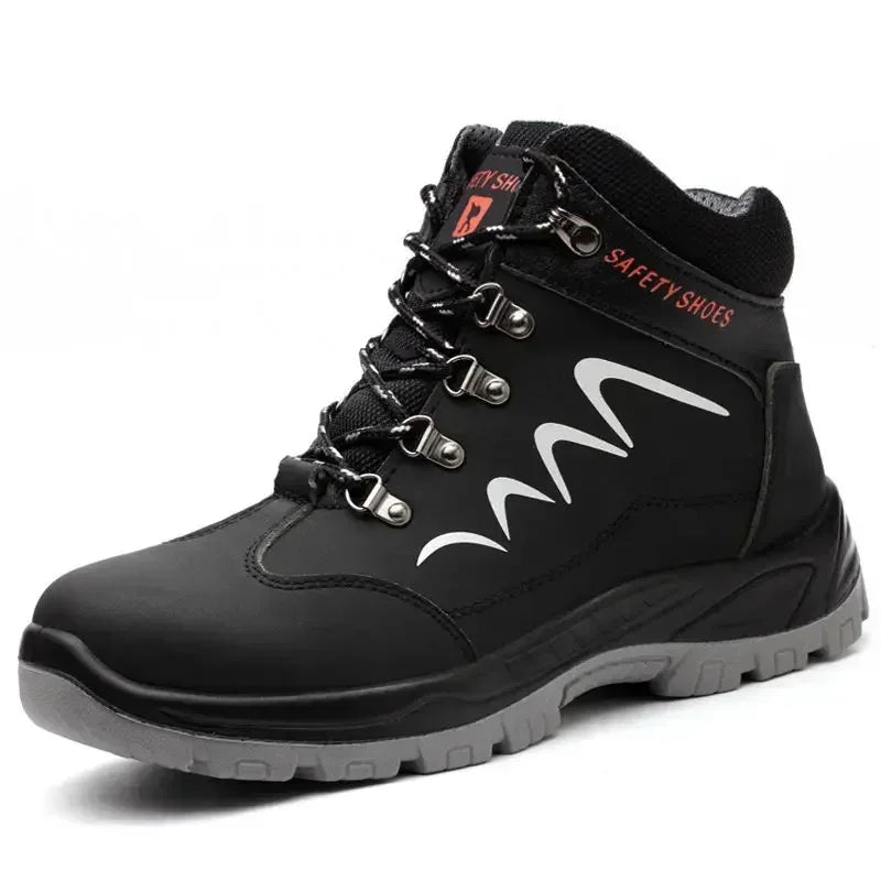 Men's Retro Leather Ankle Boots — Lace-Up Microfiber Business Booties with Rubber Sole