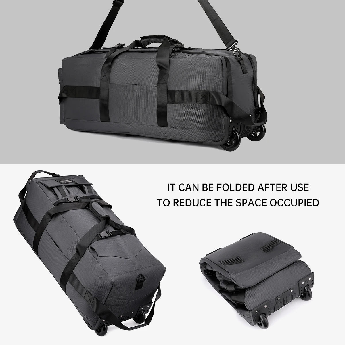 Large-Capacity Wheeled Travel Duffel Bag – Unisex Outdoor Luggage