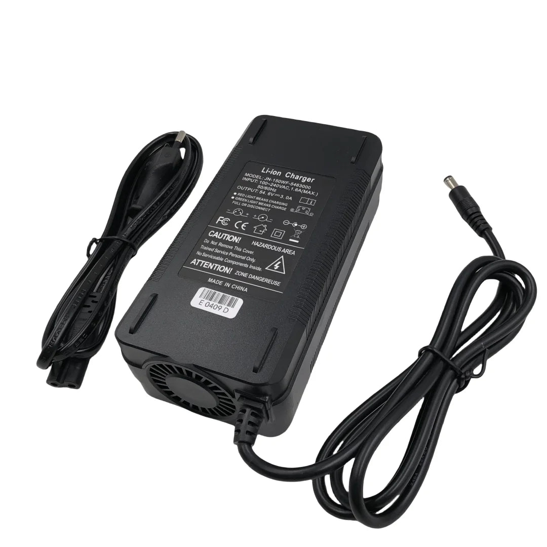 54.6V 3A Lithium Battery Charger – 48V 13S Li-ion Battery Pack Charger with Connectors for Kugoo G1
