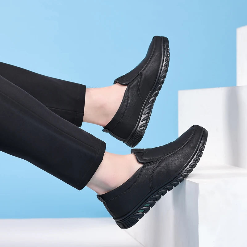 Men's Split Leather Slip-On Loafers