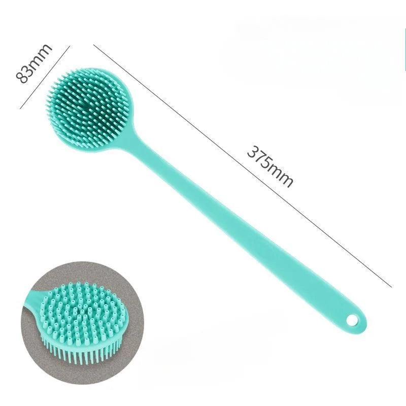 Silicone Back Scrubber Brush – Long Handle Double-Sided Body Deep Cleansing & Exfoliating Massage