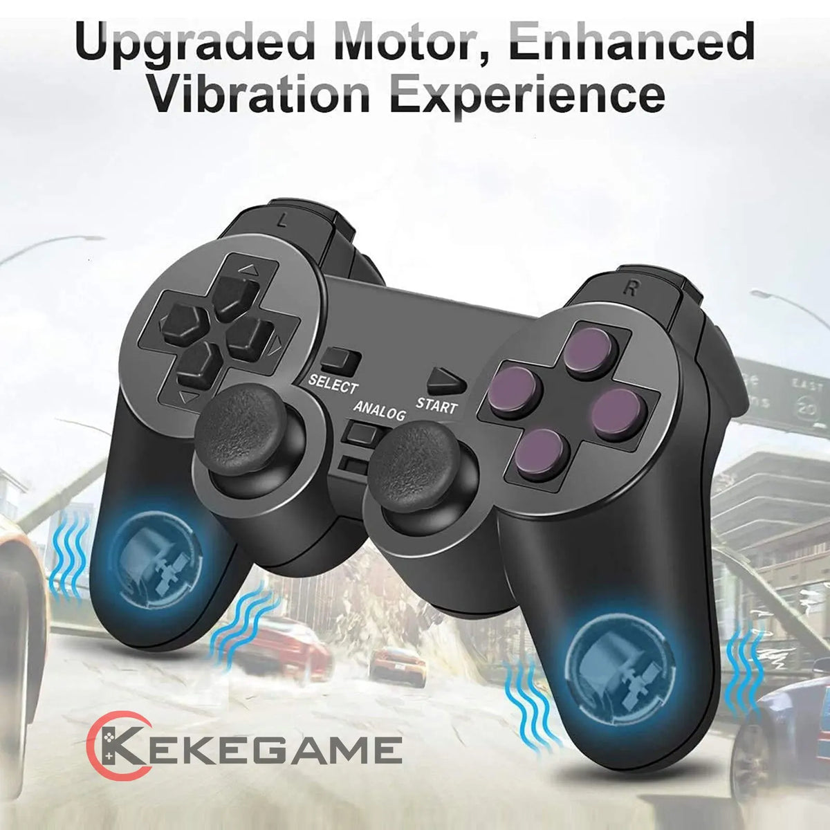 2.4G Wireless PS2 Gamepad – Dual Vibration Joystick Controller for PC & USB
