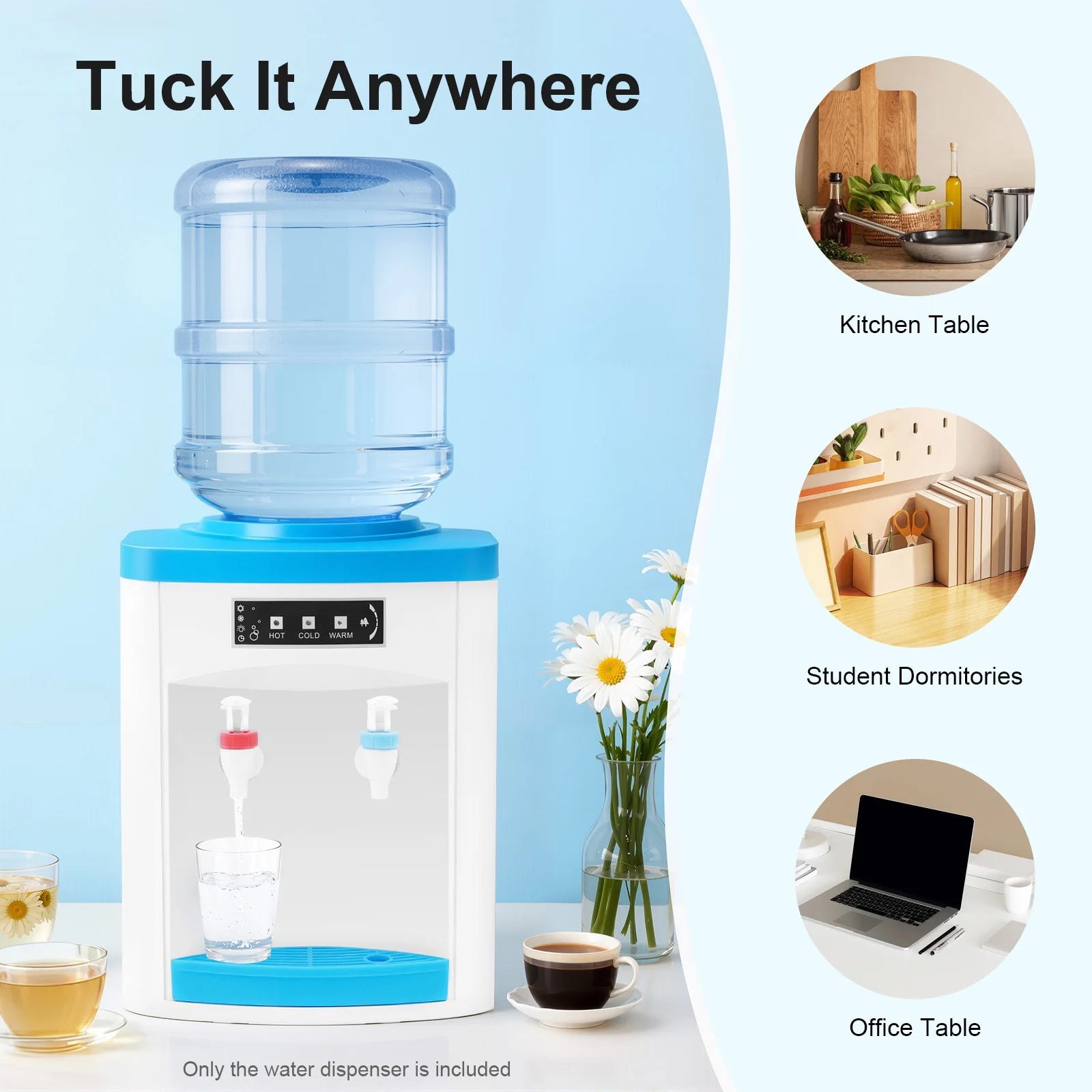 Countertop Hot & Cold Water Dispenser — Compact 1.1–4.9 Gal Energy-Saving for Home & Office