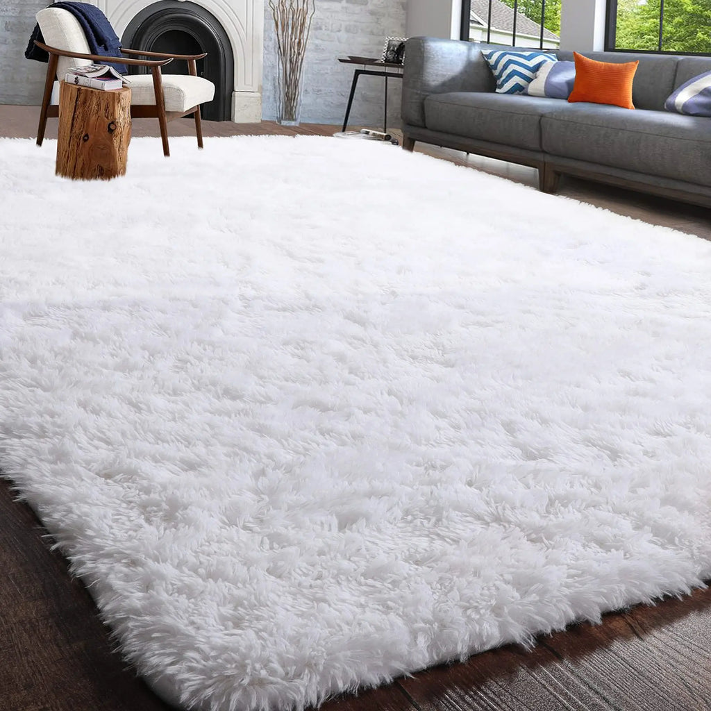 Fluffy Area Rug – Nordic Style Non-Slip Bedroom & Living Room Carpet, 8 Colors & 7 Sizes