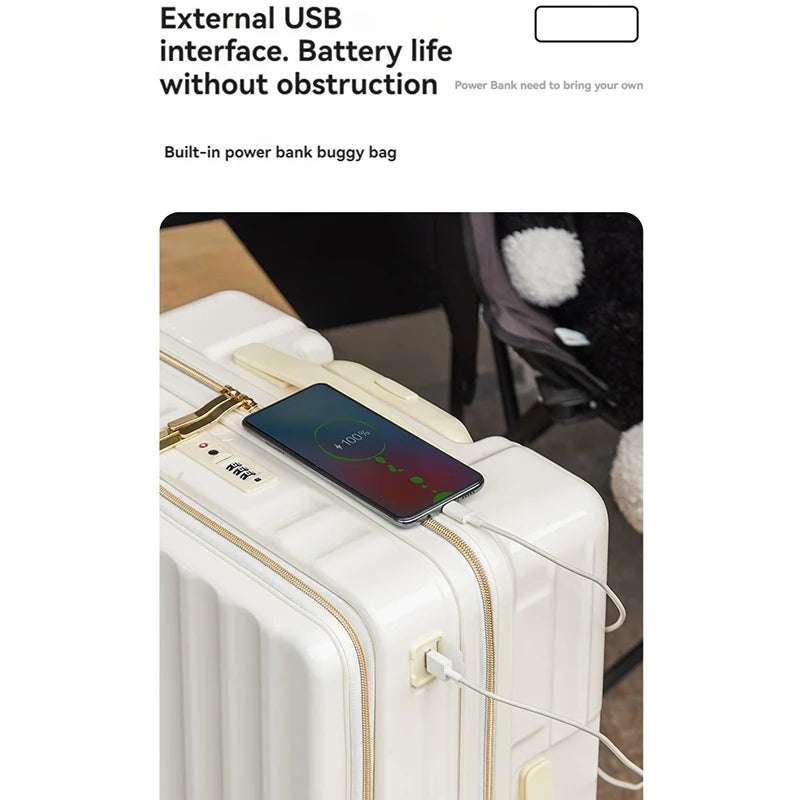 20/24" Multifunctional Trolley Carry-On Suitcase — Dry & Wet Separation, Customs Lock, Universal Wheels