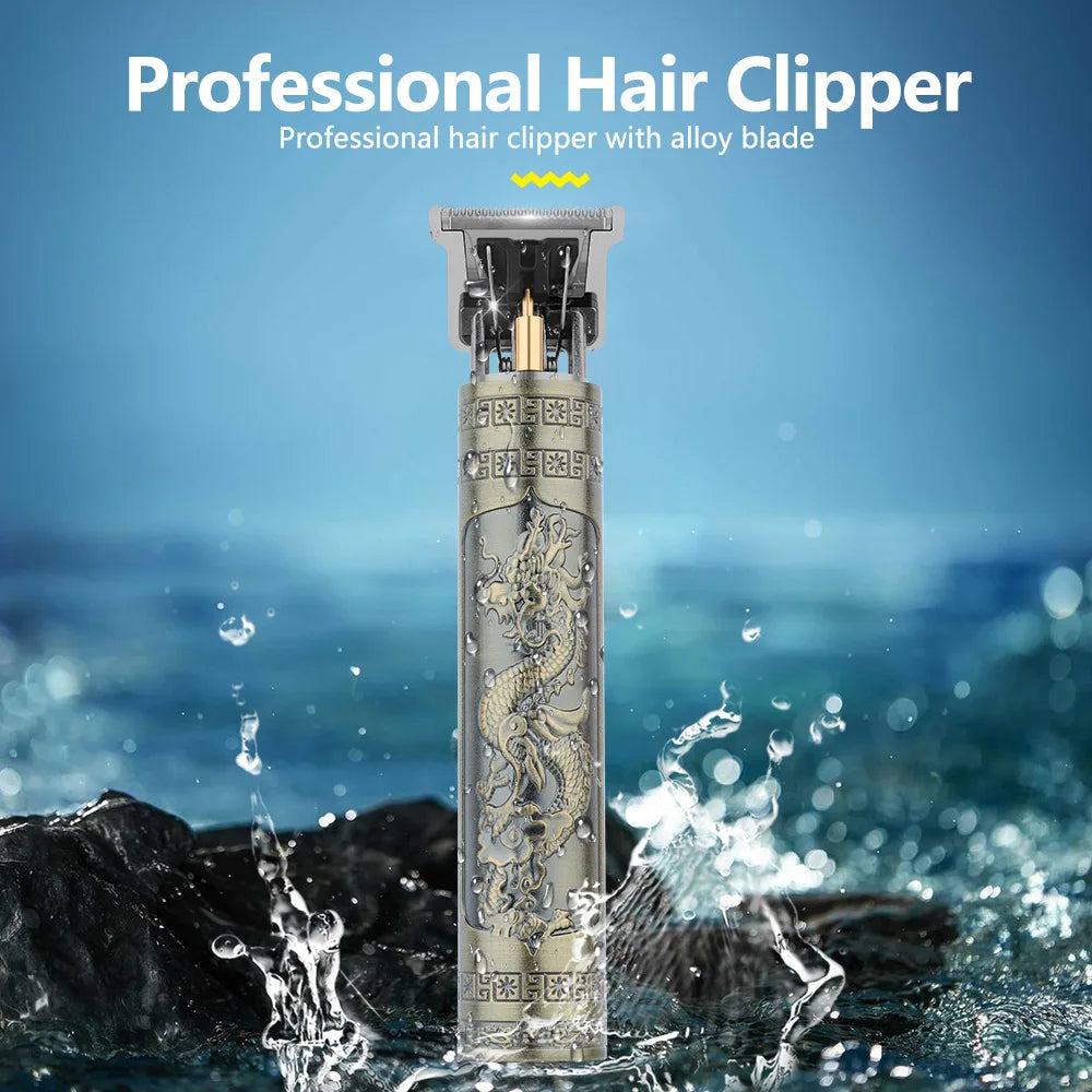 FKIV T9 Retro Hair Clipper Set – Wet/Dry, USB Fast Charge, 60-Min Runtime, 100-240V