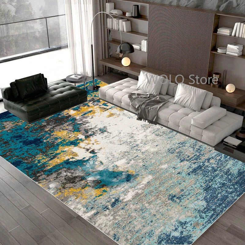 Nordic Abstract Area Rug – Washable Non-Slip Carpet for Living Room, Bedroom & Dining Room