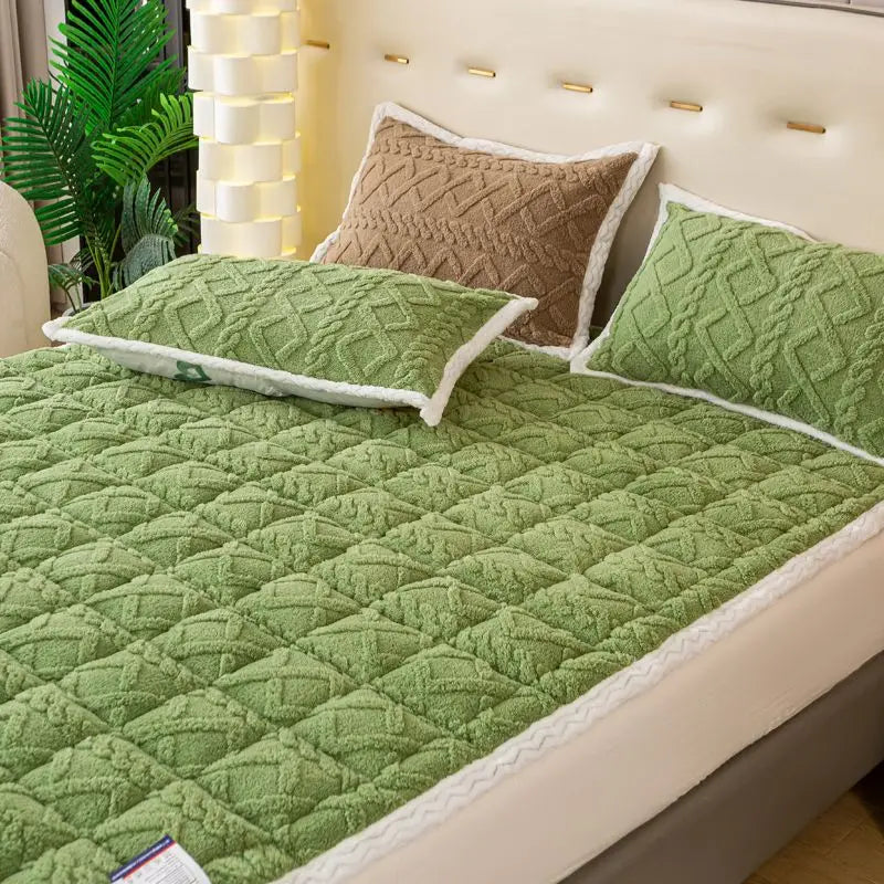 Thickened Warm Mattress Fitted Sheet – Non-Slip Elastic Band Mattress Cover, Multiple Sizes