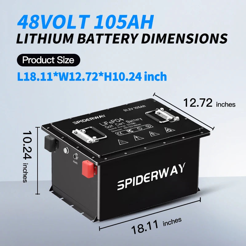 48V 105Ah LiFePO4 Battery for Ryobi Riding Lawn Mower – 6000+ Cycles, IP67, 12-Year Warranty