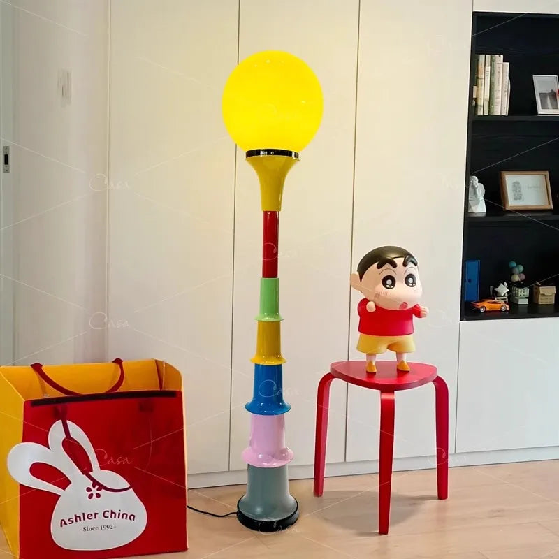 Colorful Floor Lamp – Memphis-Inspired Globe Design