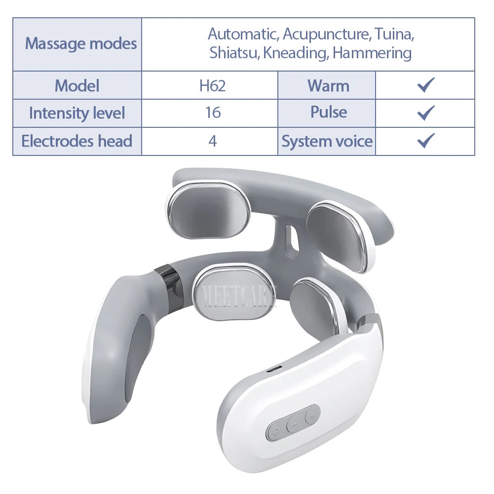 TENS Pulse Neck & Shoulder Massager – Cervical Muscle Relief with EMS & Heat