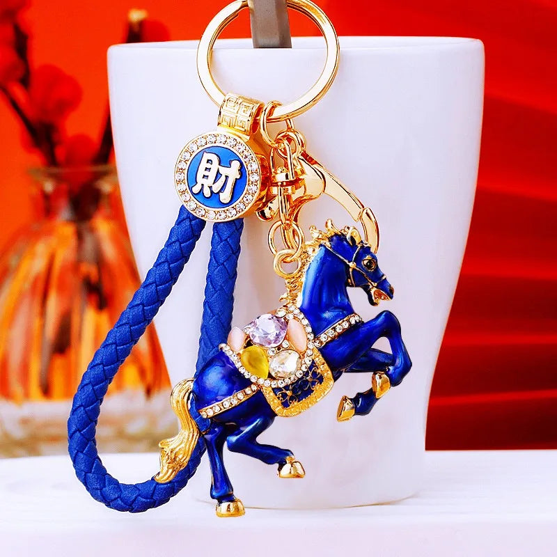 Cute Metal Horse Keychain – Zinc Alloy Bag Pendant Key Ring Gift for Women & Men