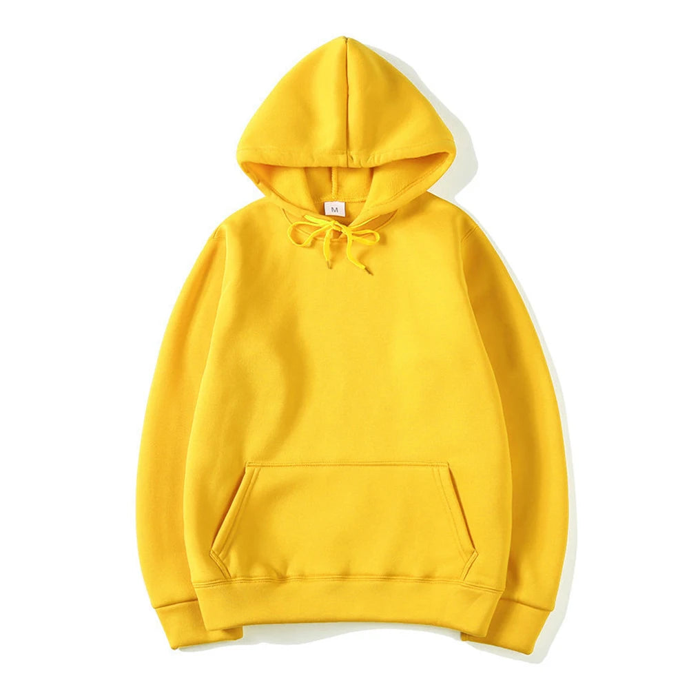 Unisex Oversized Pullover Hoodie Sweatshirt – Solid Color Casual Fleece for Men & Women