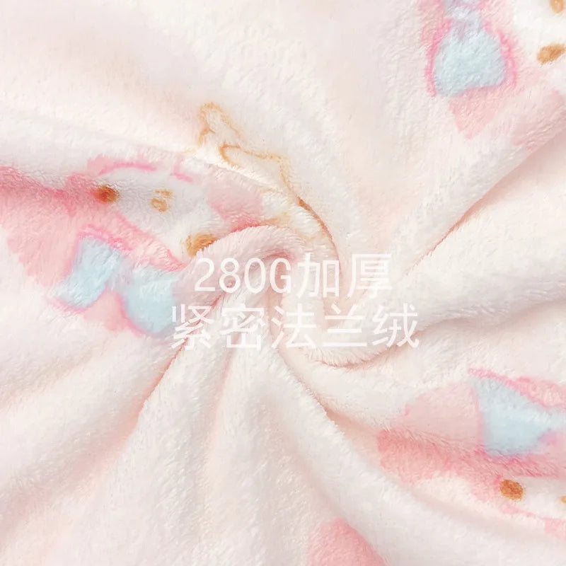 Women's My Melody Flannel Pajamas Set | Cute Lace Collar Winter Homewear Loungewear