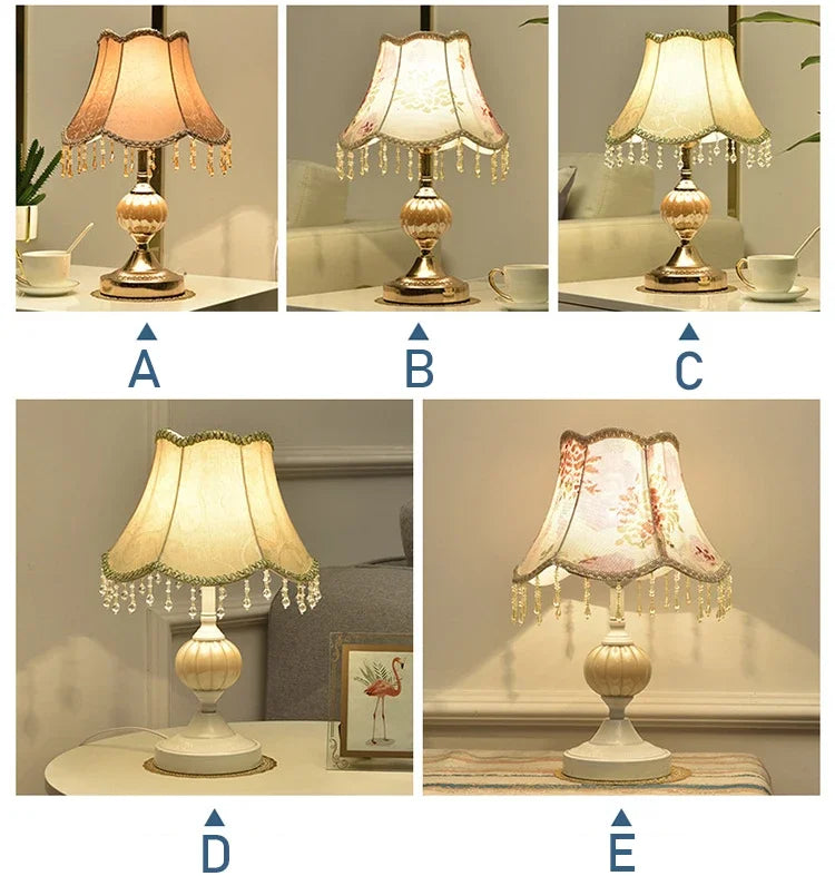 Bedside Lamp – Fabric Shade & Gold or White Base