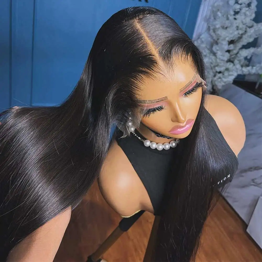 40–42 Inch Bone Straight Lace Front Wig | Glueless 13x4 13x6 HD Lace Human Hair for Women