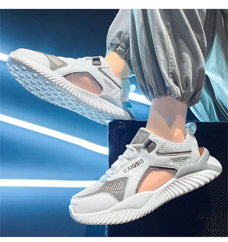 Breathable Mesh Lace-Up Sandals