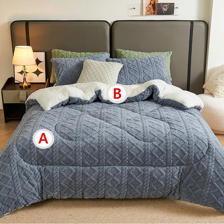 Thick Fleece Bed Blanket – Faux Lamb Plush Comfort