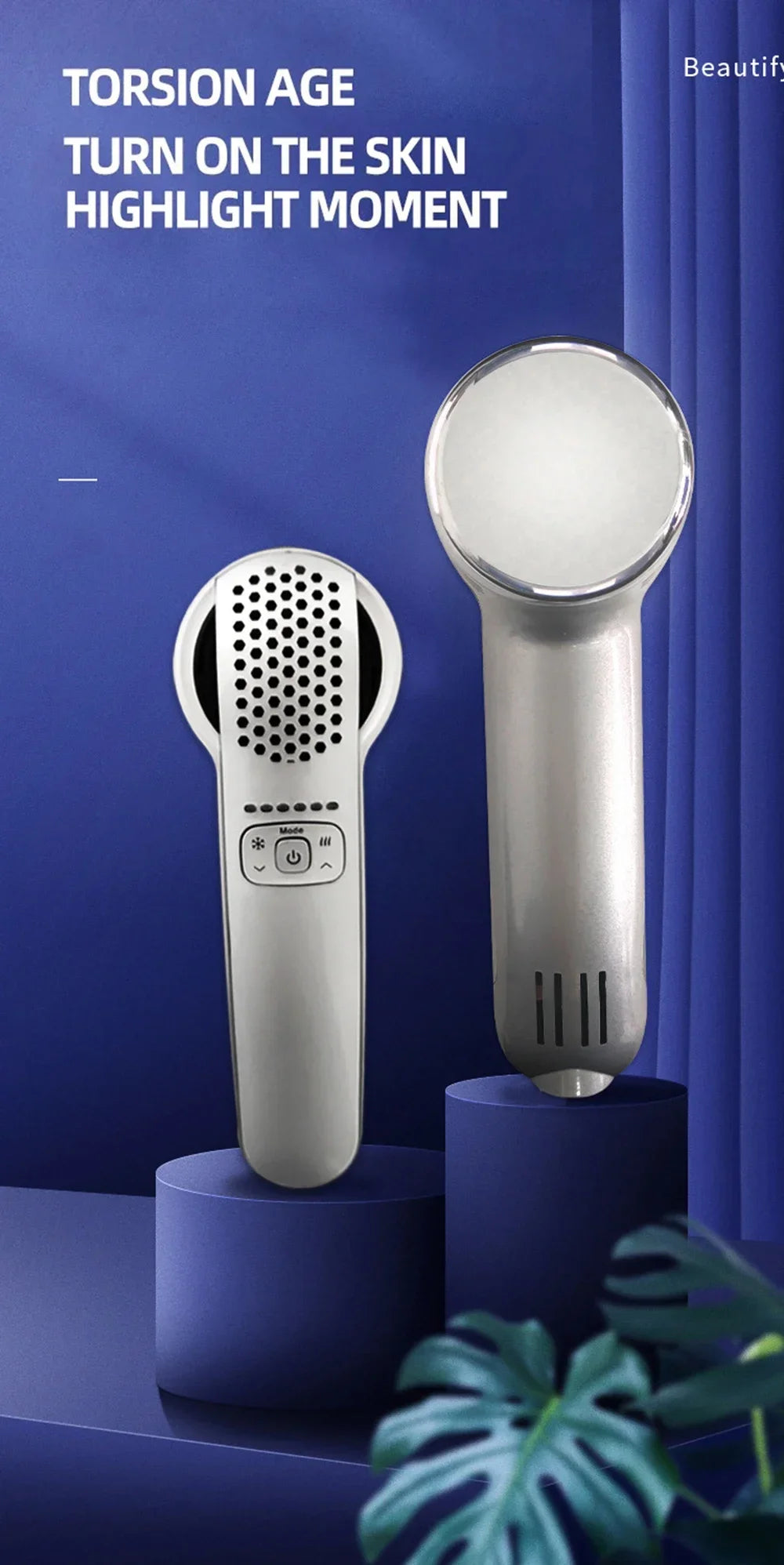 Hot & Cold Facial Hammer Skin Rejuvenation Device – Pore Tightening, Lifting & Anti-Aging Face Massager