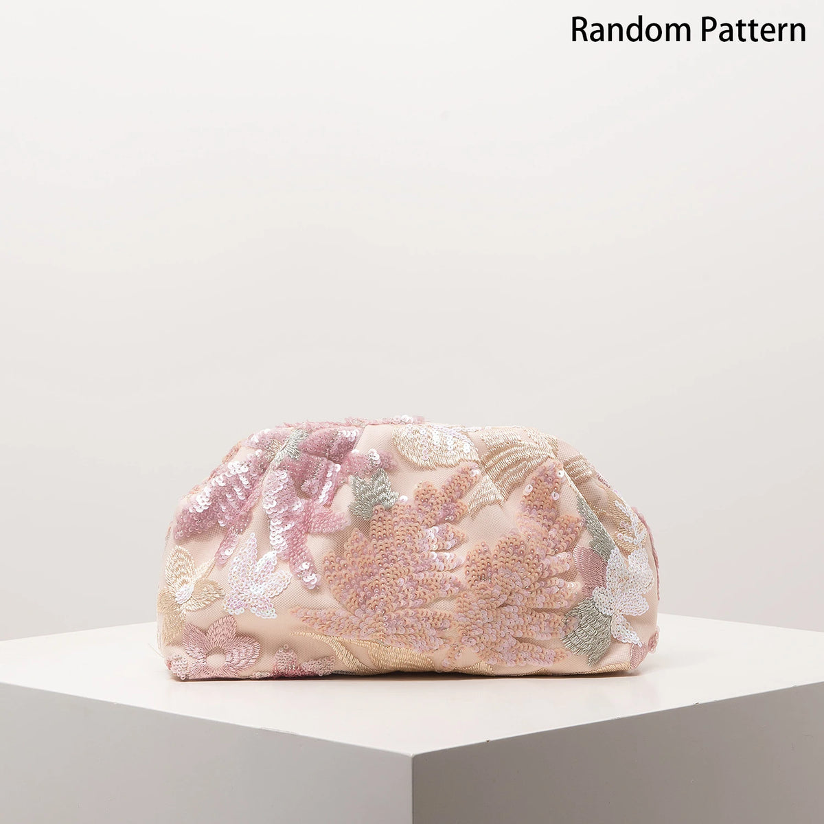 Sequin Floral Embroidery Clutch Bag – Evening Purse for Prom, Wedding & Gala