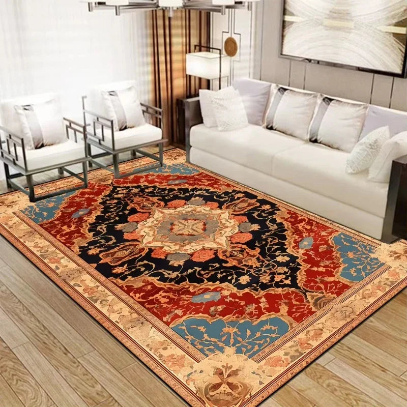 VIKAMA Persian Luxury Crystal Velvet Rug – Large Non-Slip Living Room & Bedroom Carpet, 5 Colors & 5 Sizes